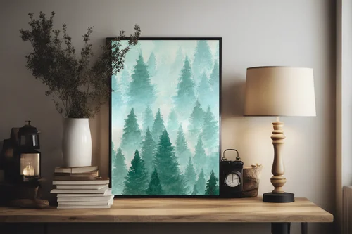 Misty Forest in Delicate Muted Tones