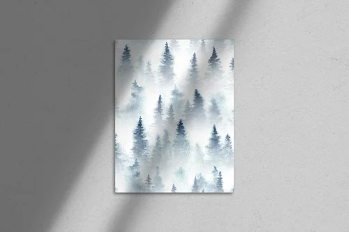 Misty Spruce Forest in Gentle Hues