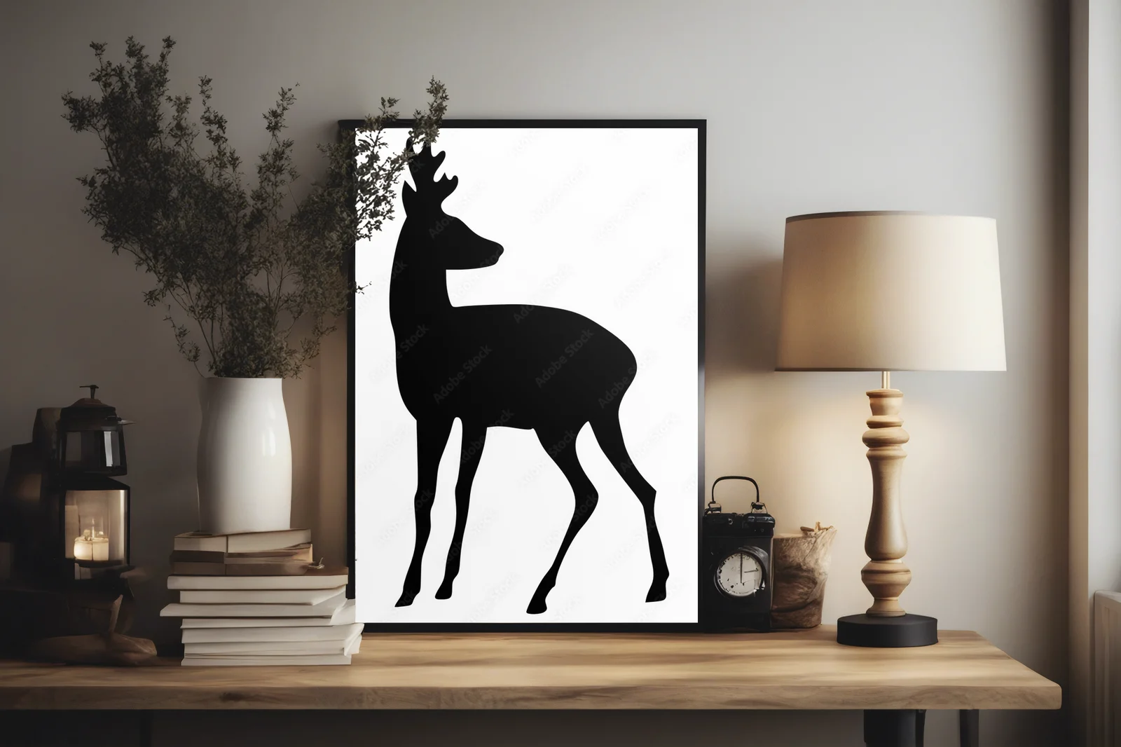 Elegancka sylweta sarny w minimalistycznej odsłonie