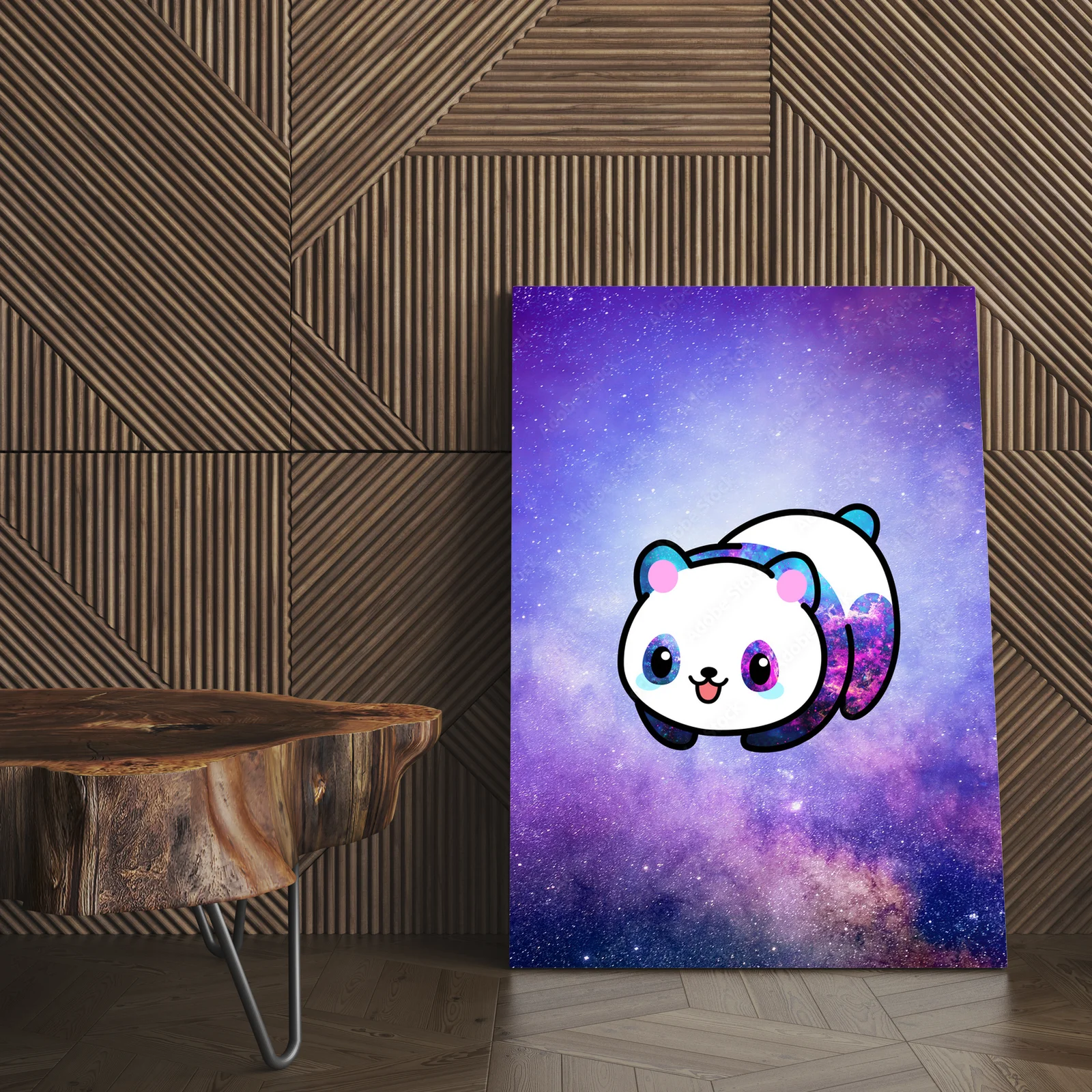 Kawaii panda w przestrzeni, rządząca wszechświatem