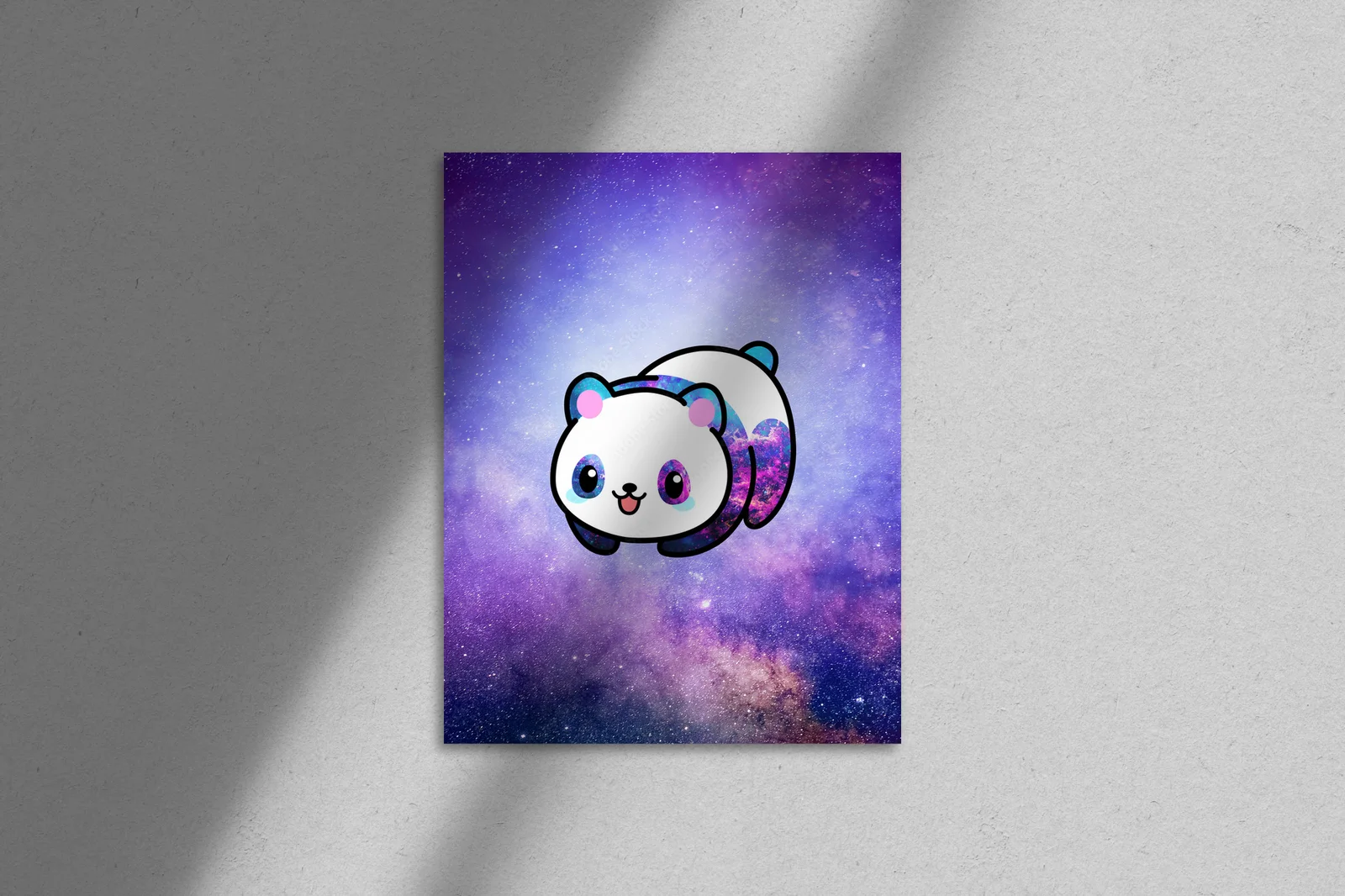Kawaii panda w przestrzeni, rządząca wszechświatem