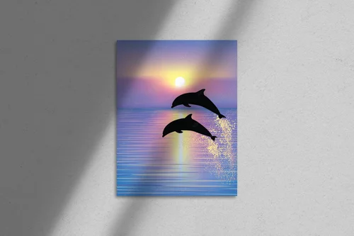 Niebieska harmonia z delfinami w głębi oceanu