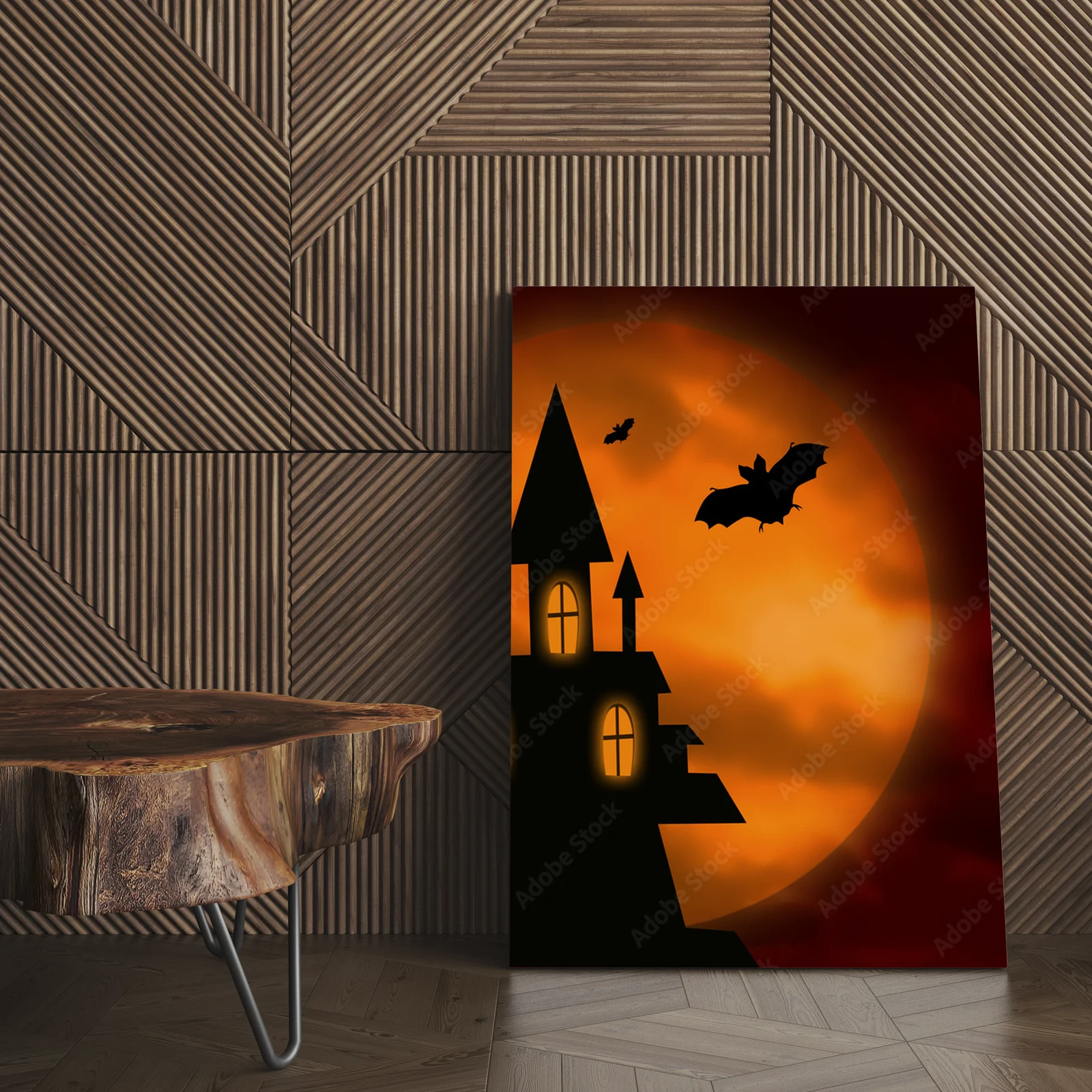 Mroczny świat Halloween w nocnej aurze