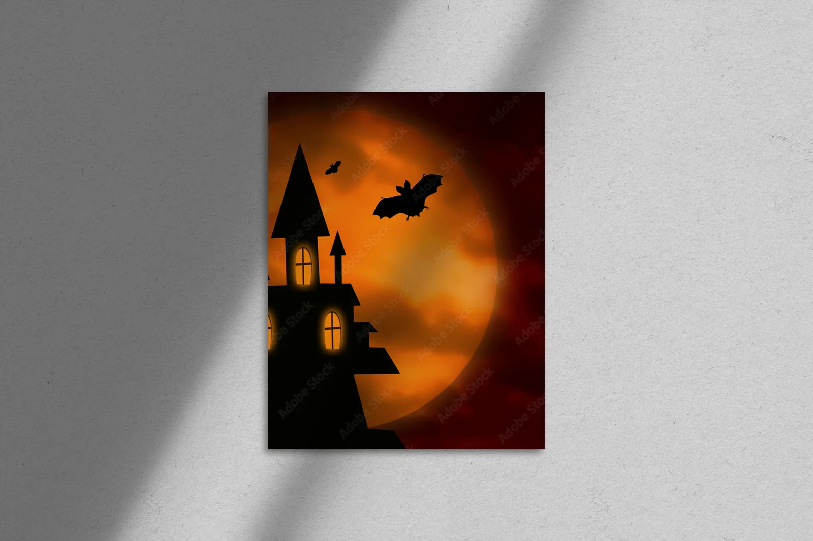 Mroczny świat Halloween w nocnej aurze