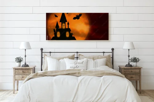 Mroczny świat Halloween w nocnej aurze