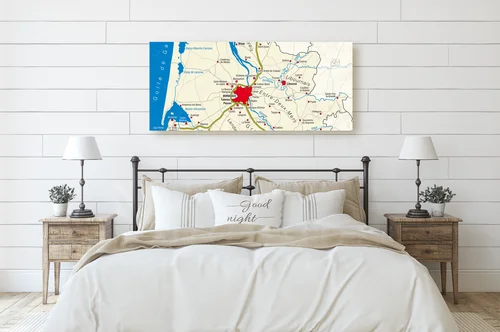 Elegancka mapa Gironde w stonowanych odcieniach