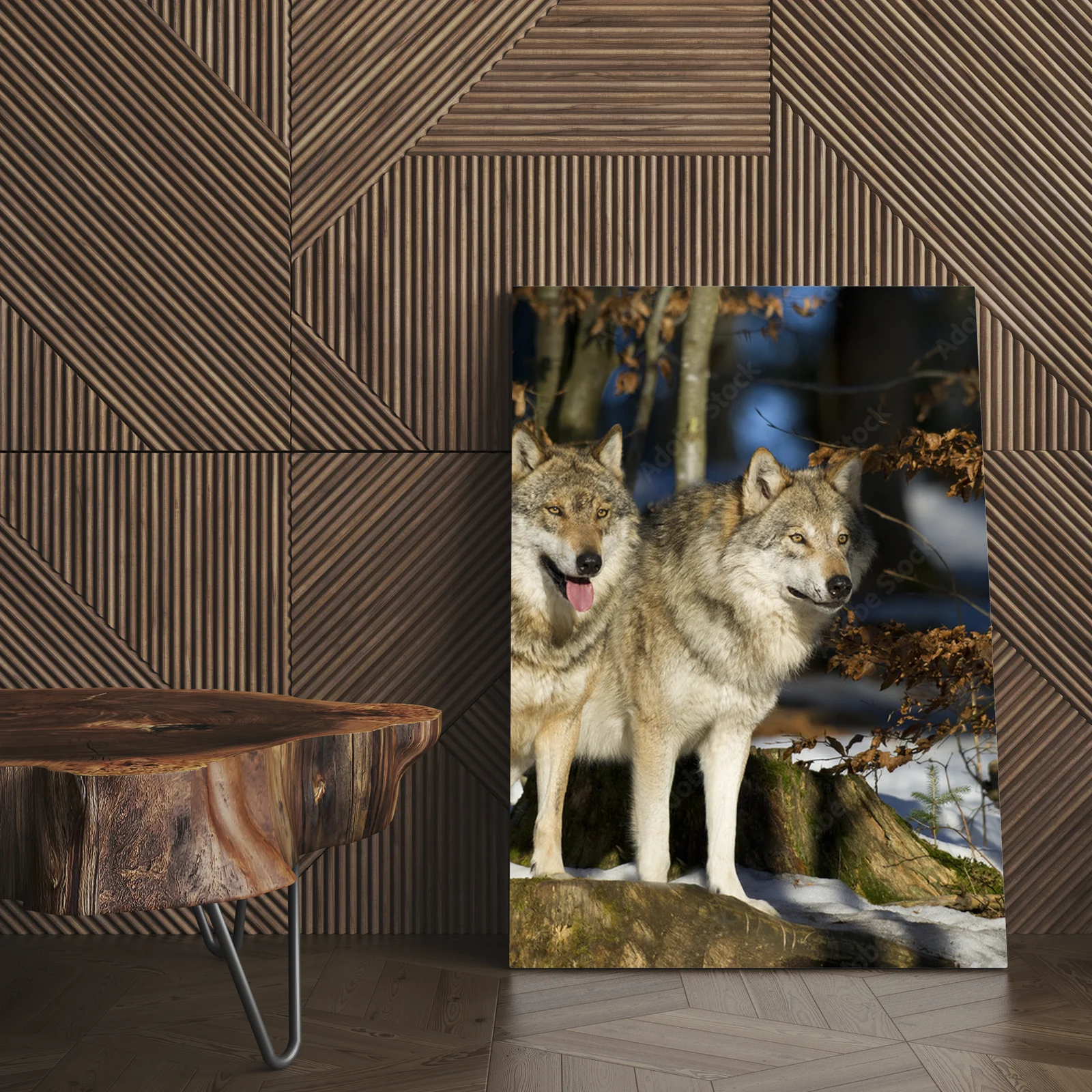 Elegancka harmonia wilków w stonowanych odcieniach