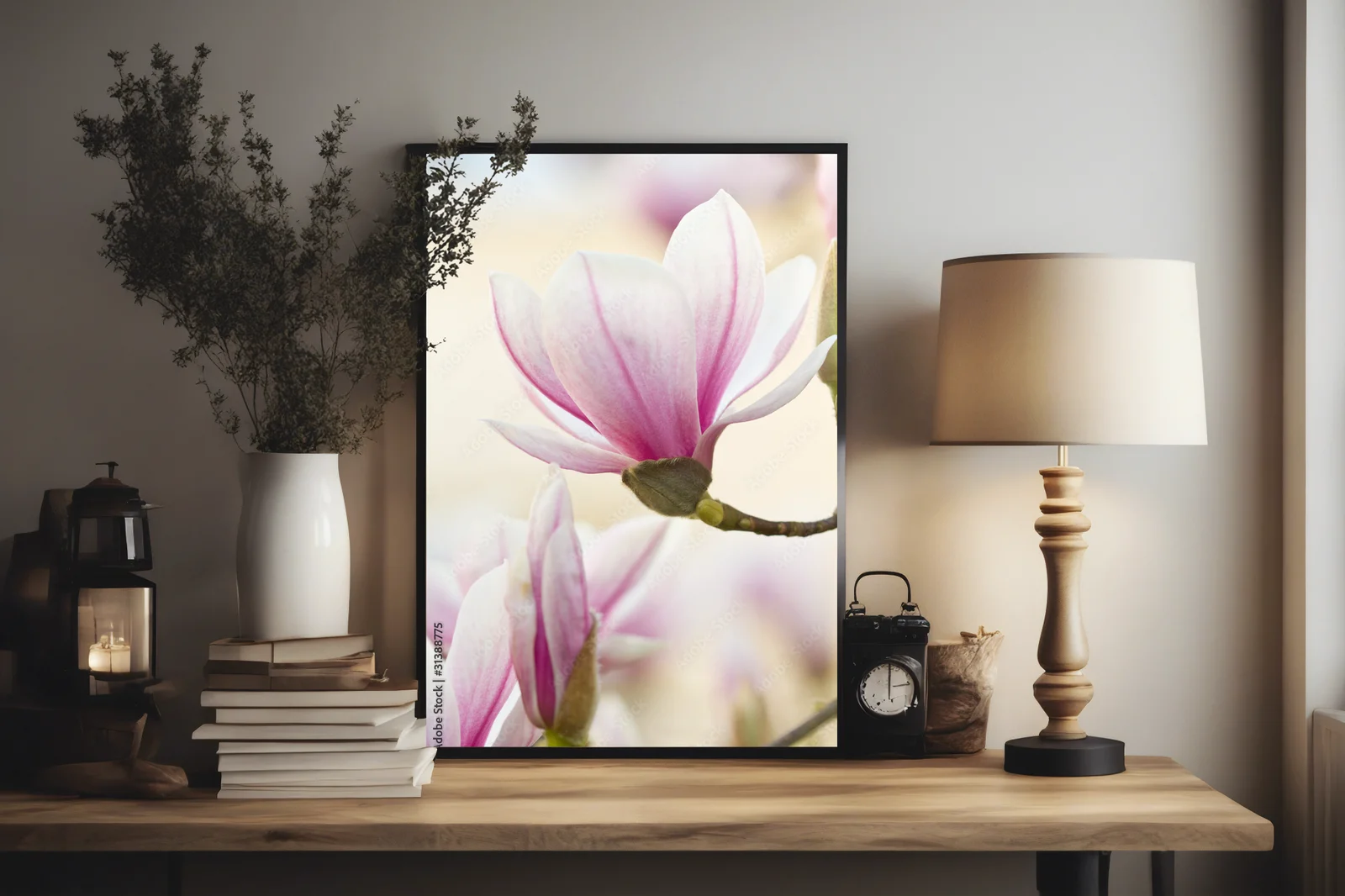 Elegancka atmosfera magnolii w stonowanych barwach