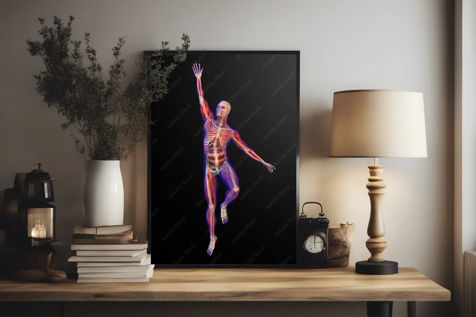 Anatomiczna grafika w głębokiej czerni