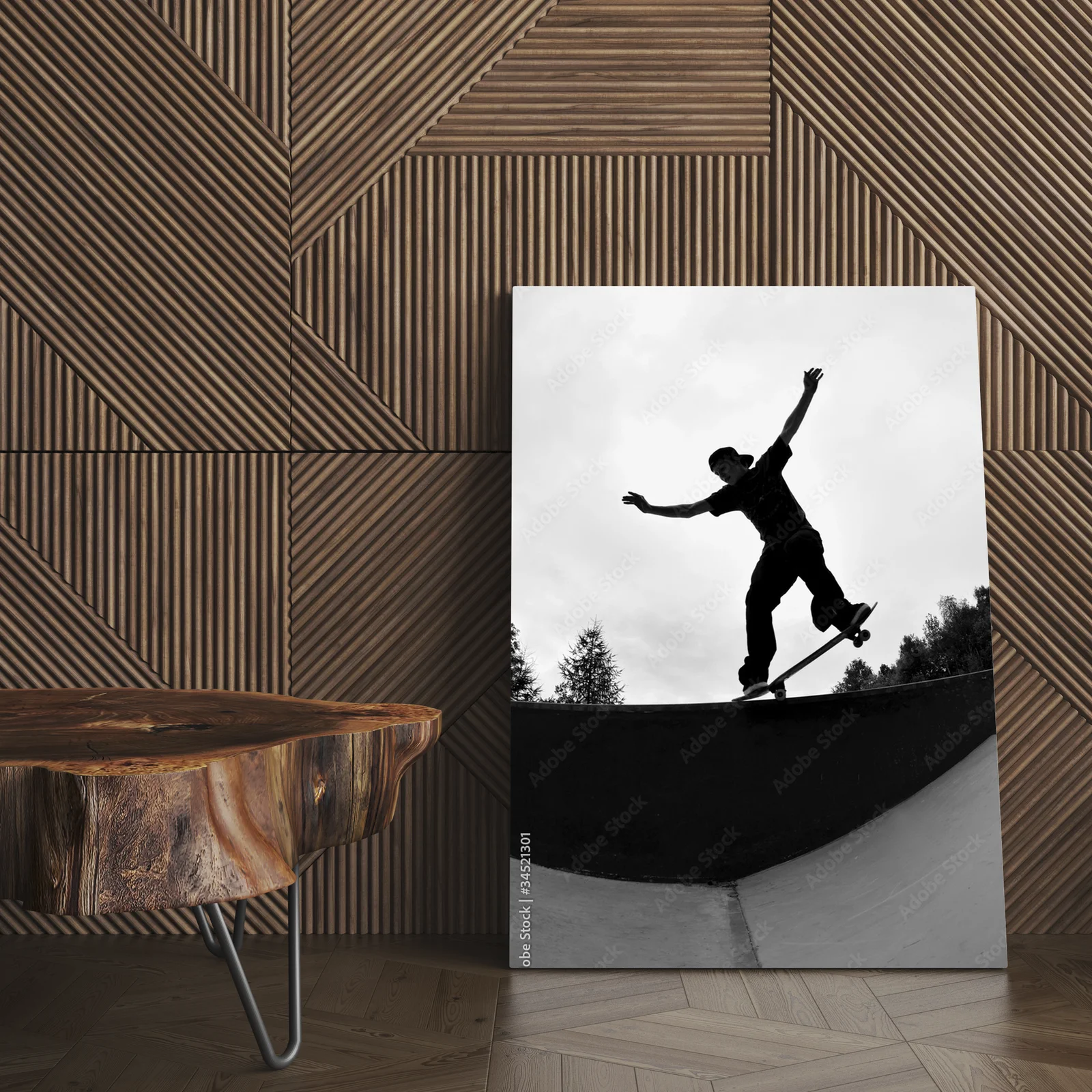 Dynamiczna sylwetka skateboardzisty w ruchu