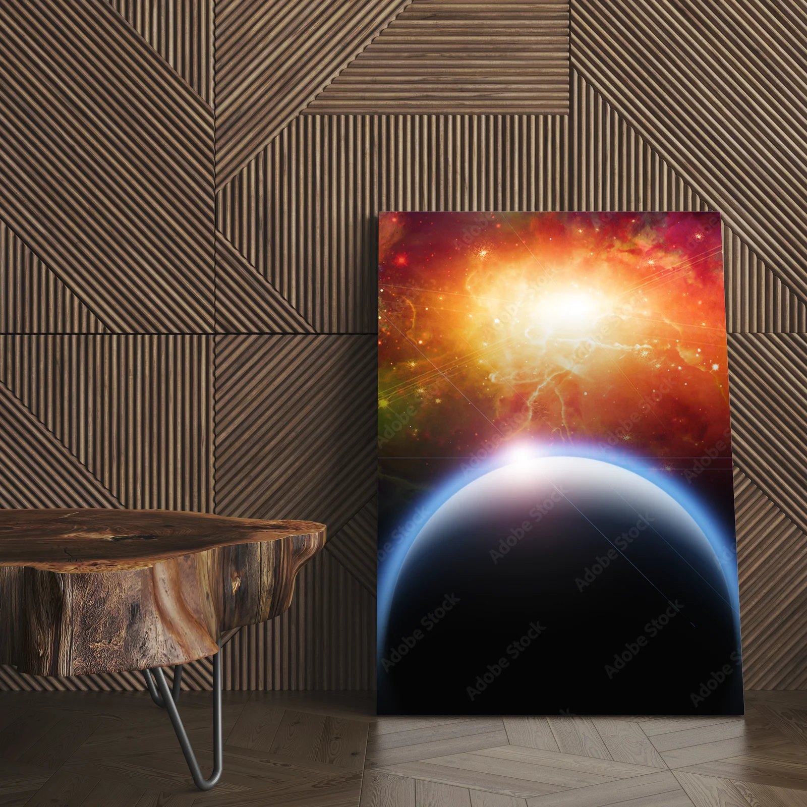 Kosmiczna sceneria z tajemniczymi planetami