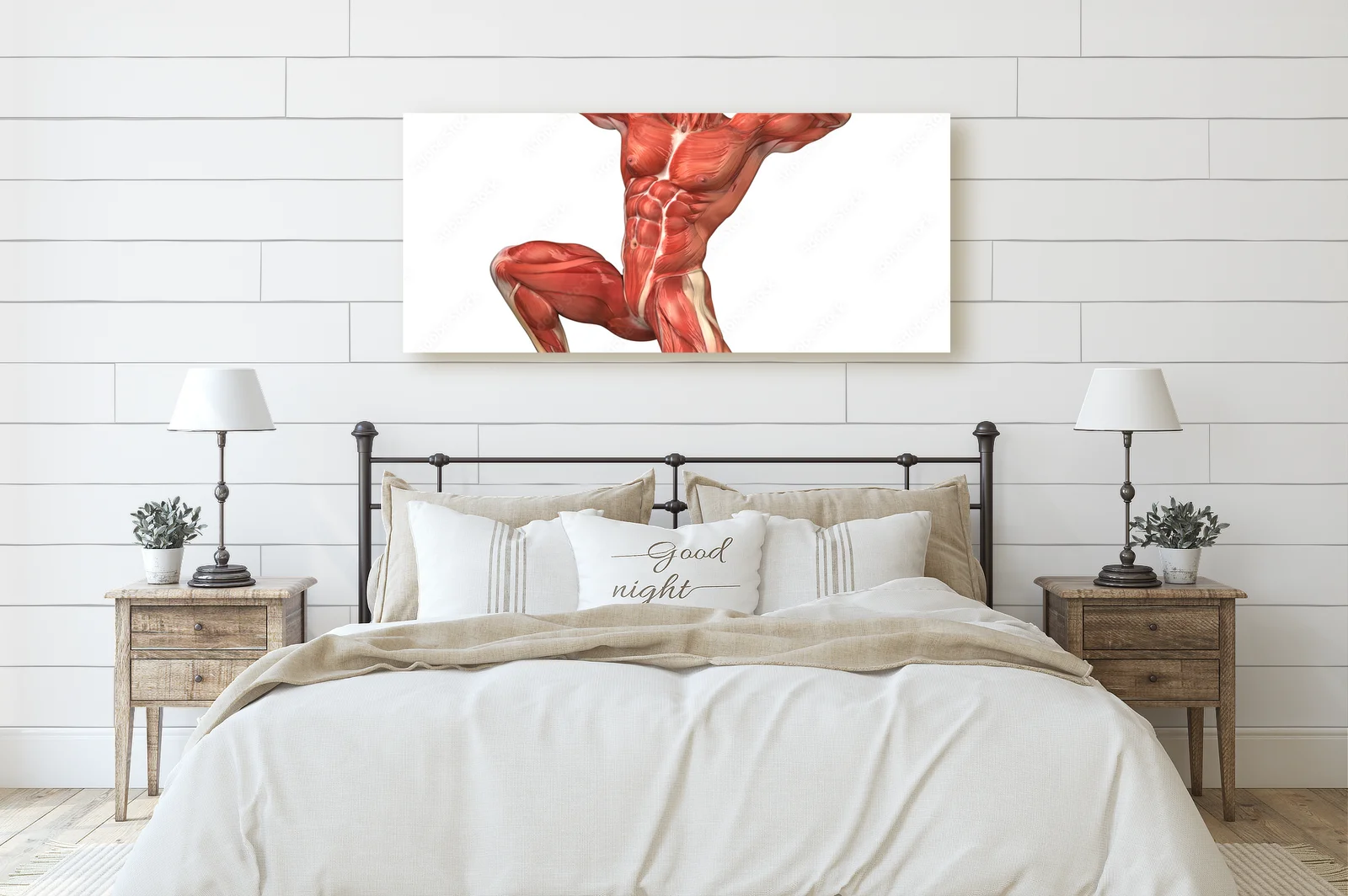 Anatomia sylwetki męskiej w białych tonacjach