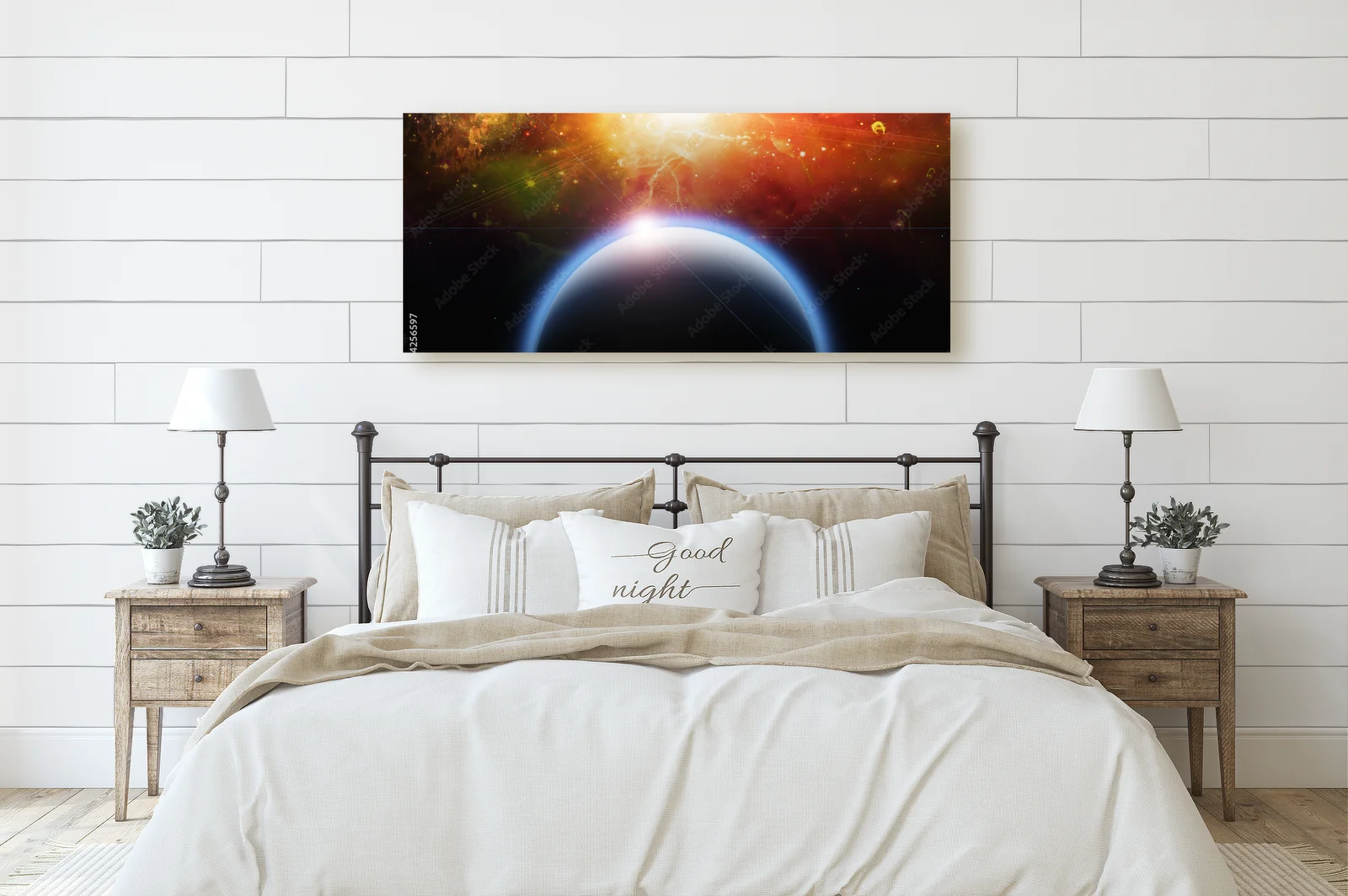 Kosmiczna sceneria z tajemniczymi planetami