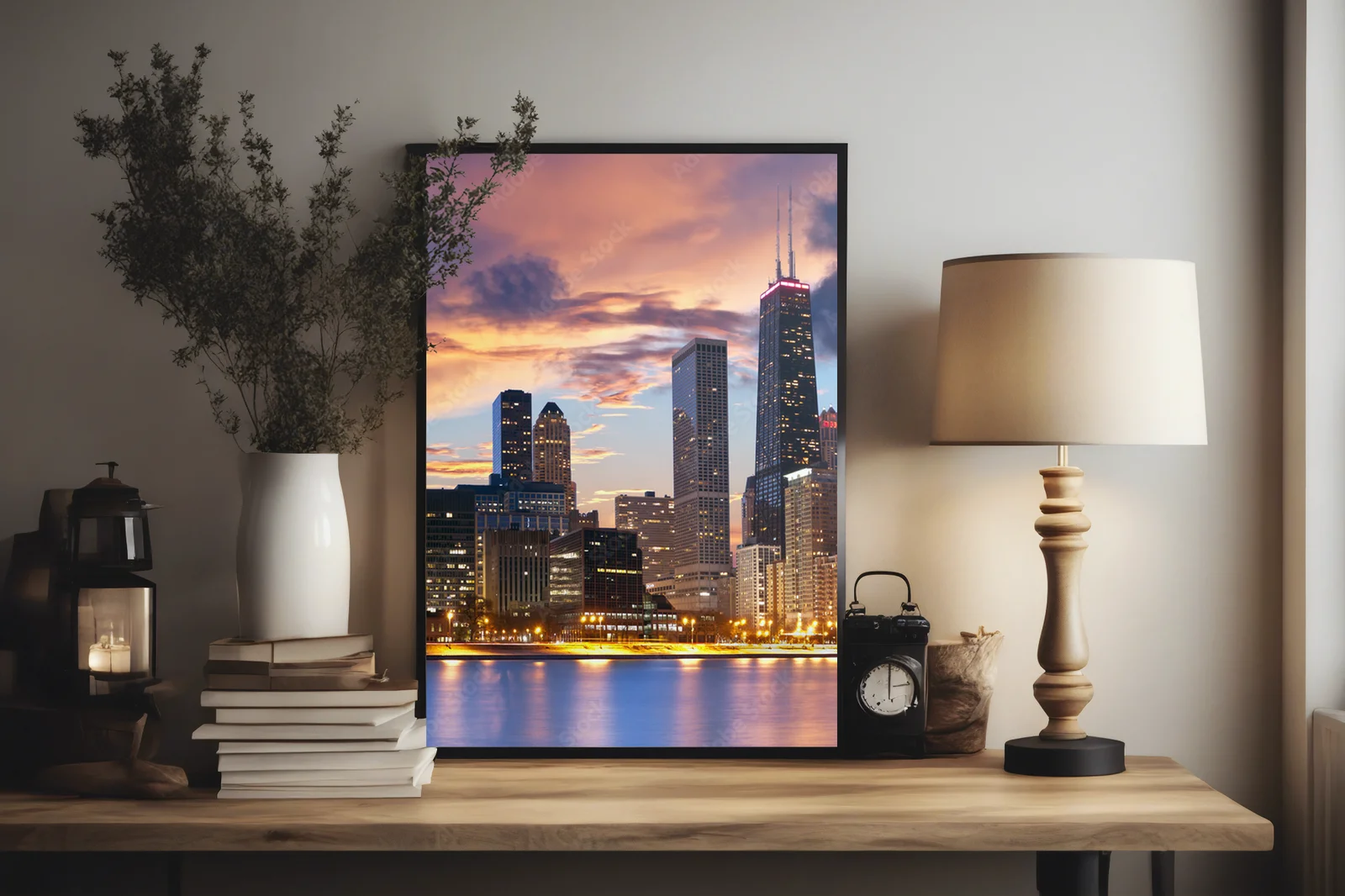Zachwycająca panorama Chicago w odcieniach zachodu