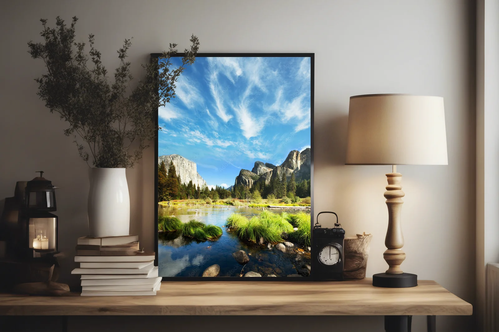Oszałamiający widok na Yosemite w monochromatycznej tonacji