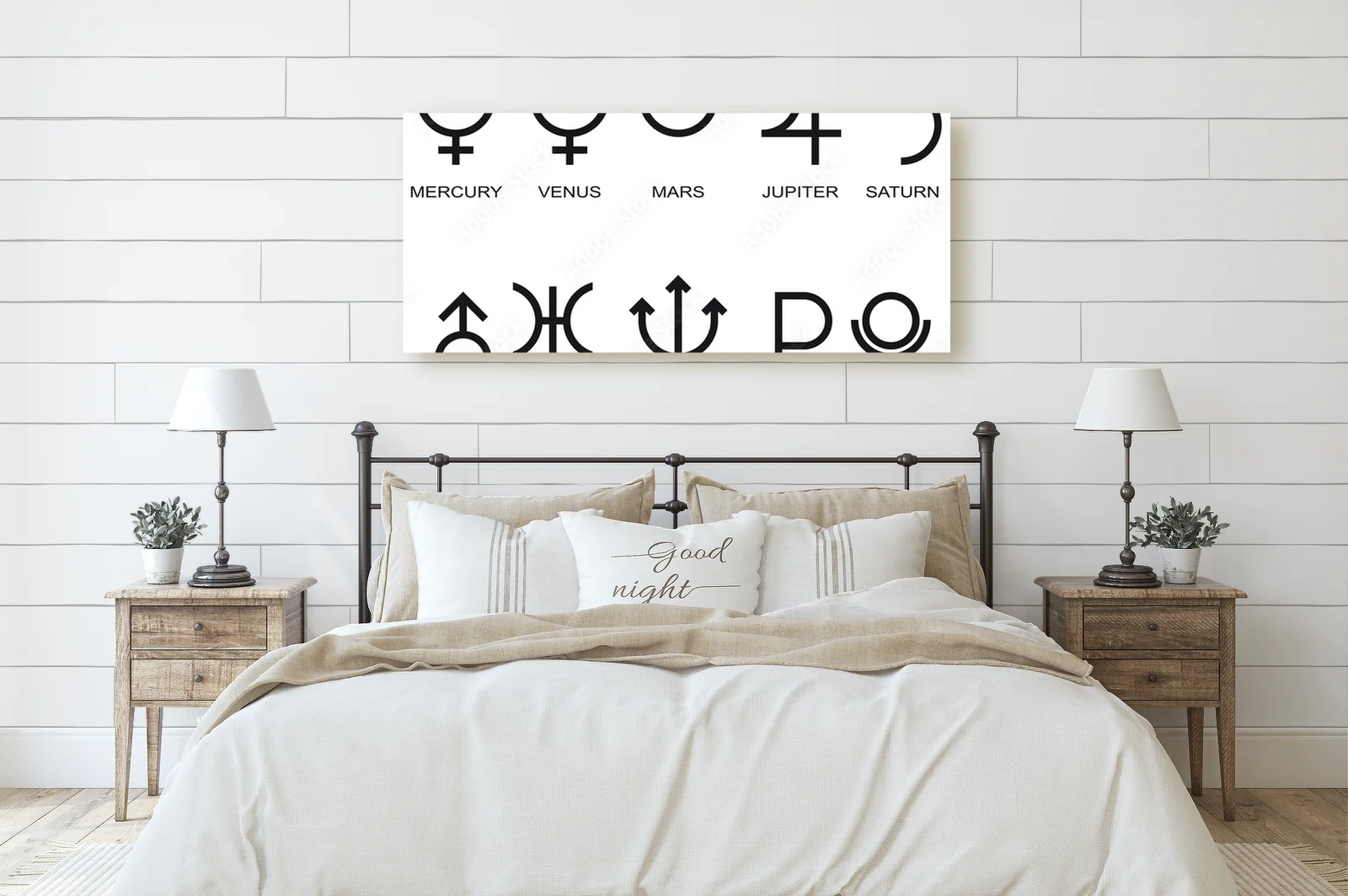 Symbolika planet astrologicznych w minimalistycznym stylu