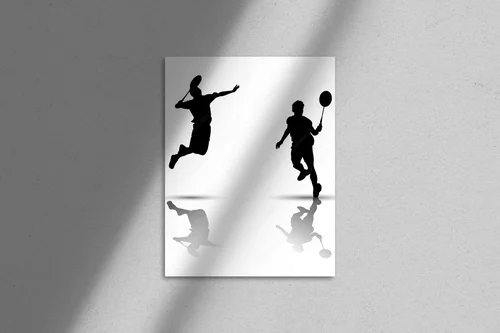 Srebrzyste sylwetki badmintonistów