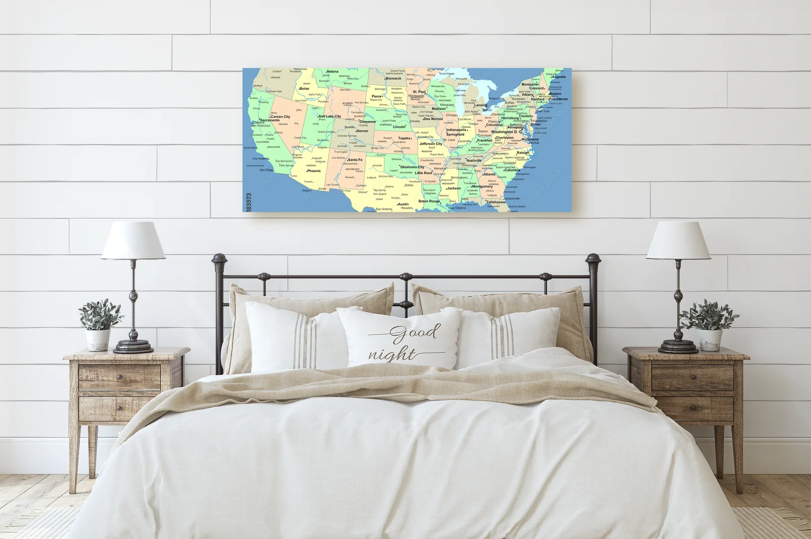Zachwycająca mapa USA w harmonijnych odcieniach