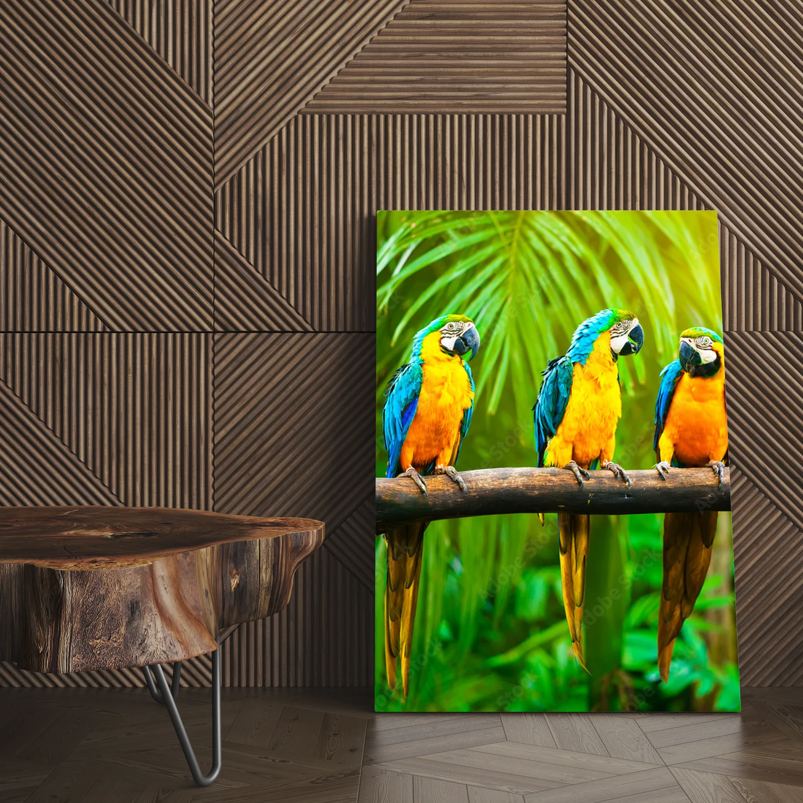 Radosne macaw w słonecznych barwach