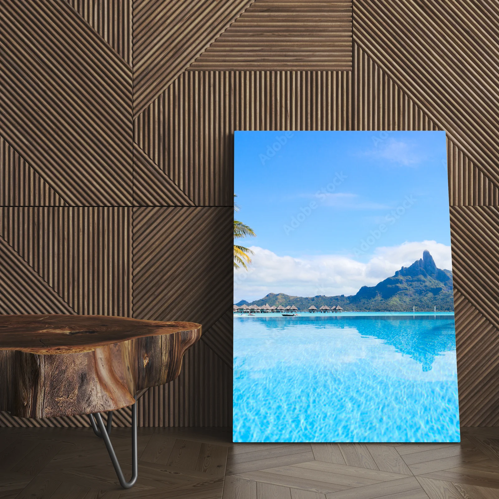 Rajska sceneria Bora Bora w błękitnych tonach