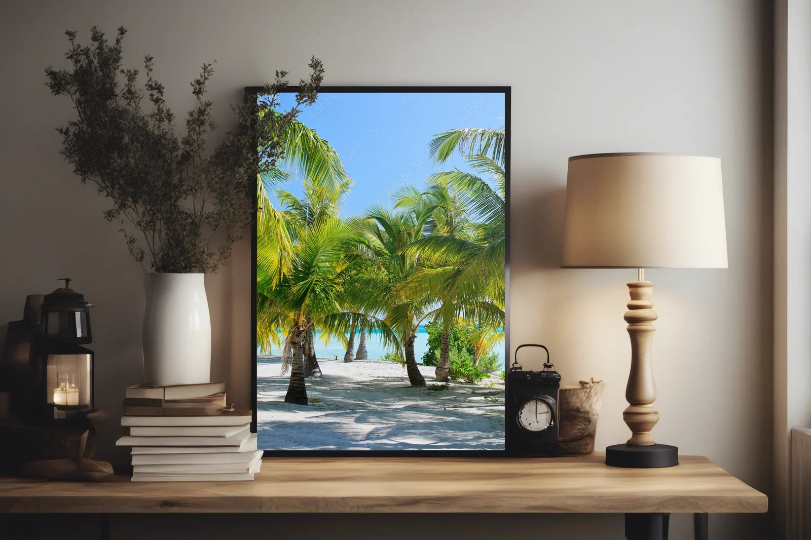 Tropikalna harmonijność palm na plaży