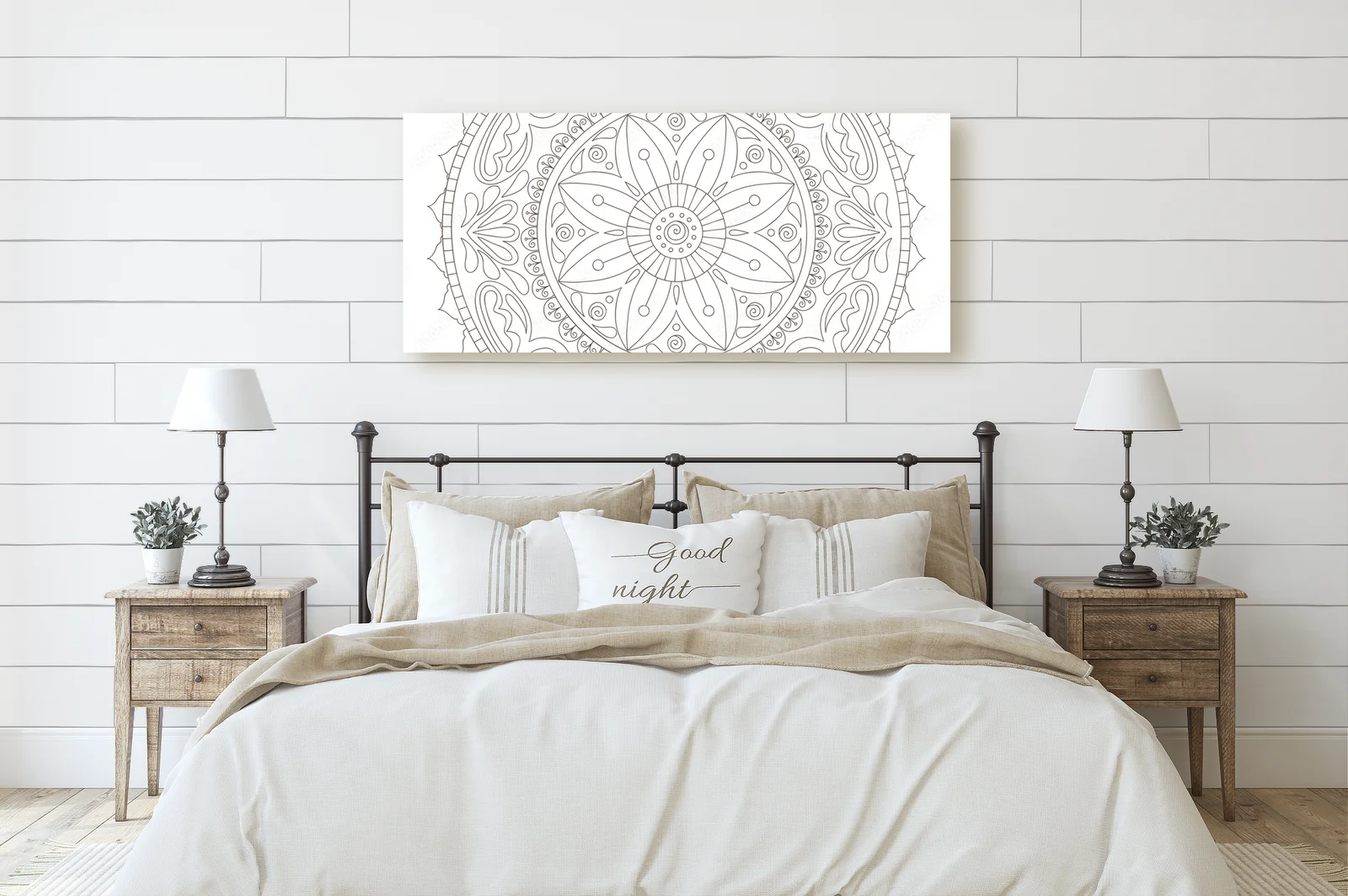 Elegancka mandala w białych odcieniach harmonii