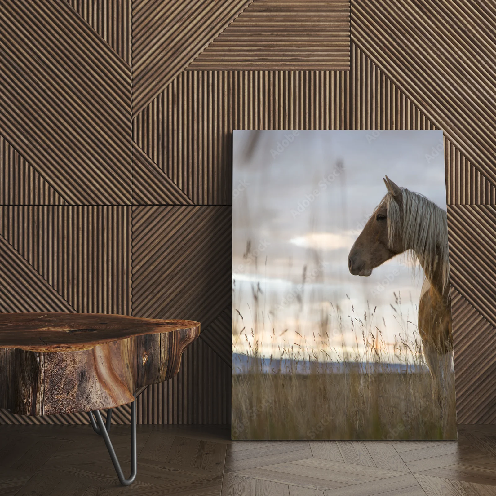 Mustang w malowniczej dolinie
