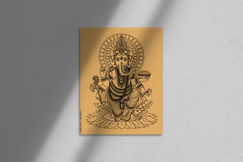 Słoneczny bóstw Ganesha w złotych odcieniach