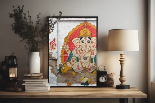 Spokojne odcienie spokojnego Ganesh z Jaisalmer