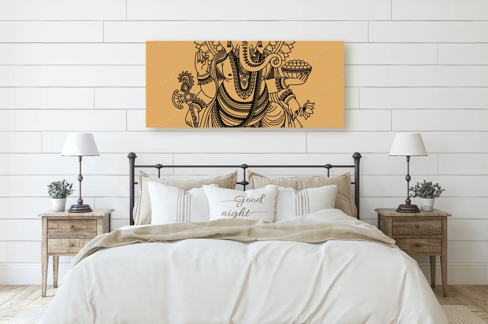 Słoneczny bóstw Ganesha w złotych odcieniach