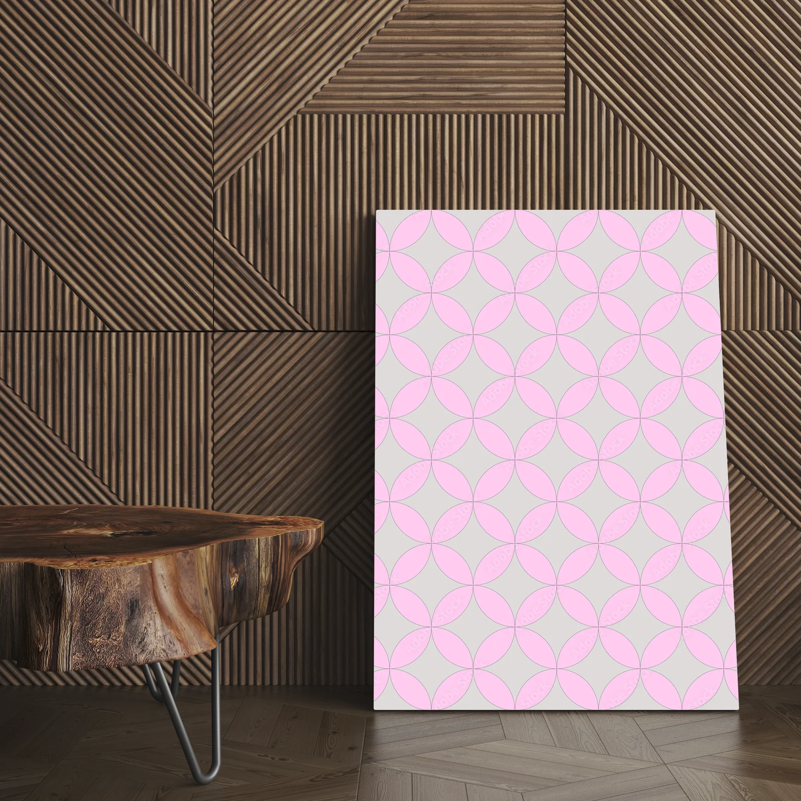Abstrakcyjne geometryczne kompozycje w pastelowych odcieniach