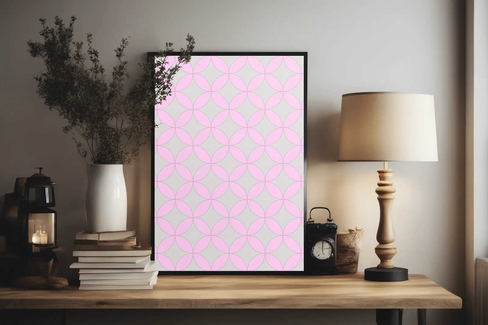 Abstrakcyjne geometryczne kompozycje w pastelowych odcieniach