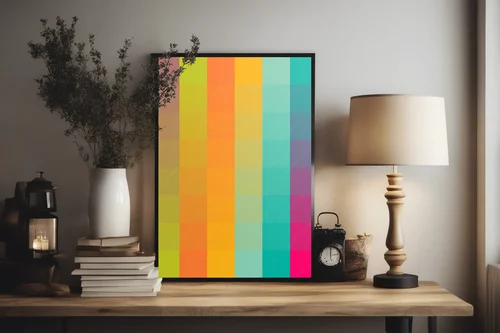 Geometryczna harmonia w żywych kolorach