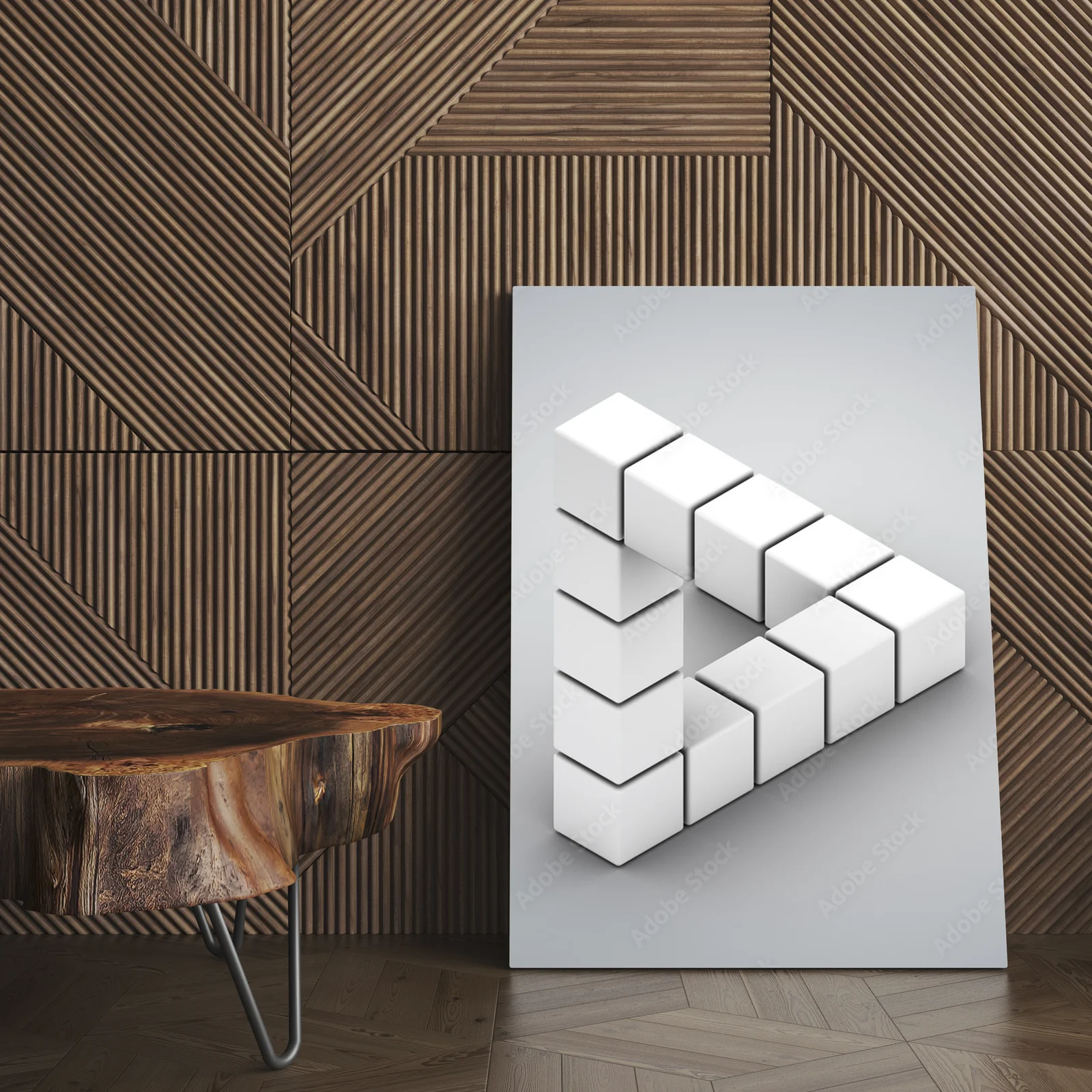 Iluzoryczne geometryczne kształty w białych tonach