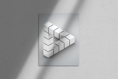 Iluzoryczne geometryczne kształty w białych tonach
