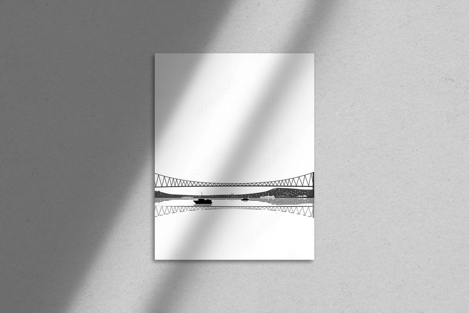 Silhouette Mostu Bosforu w monochromatycznej elegancji