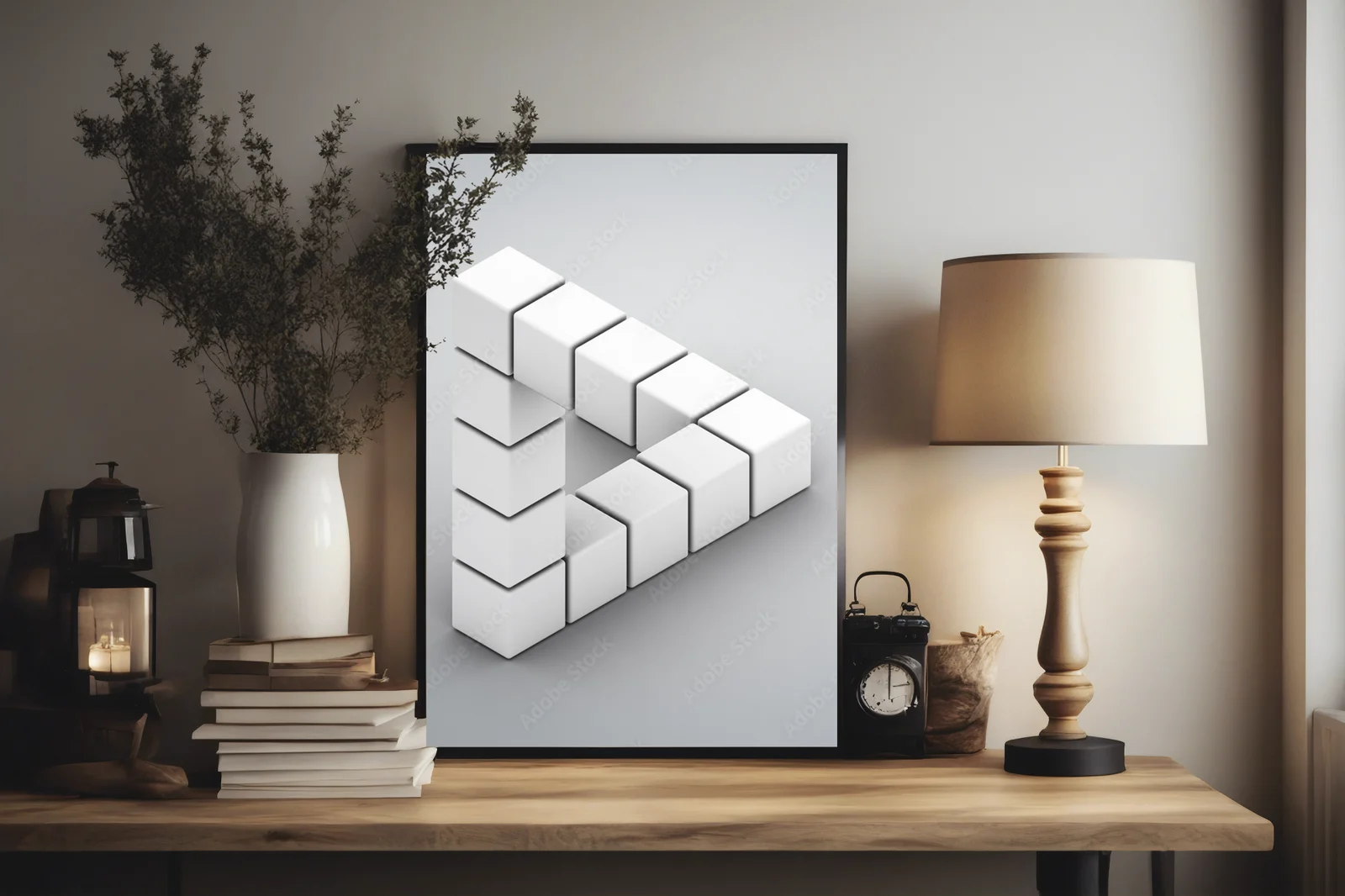 Iluzoryczne geometryczne kształty w białych tonach