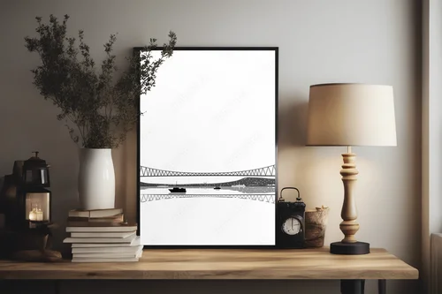 Silhouette Mostu Bosforu w monochromatycznej elegancji