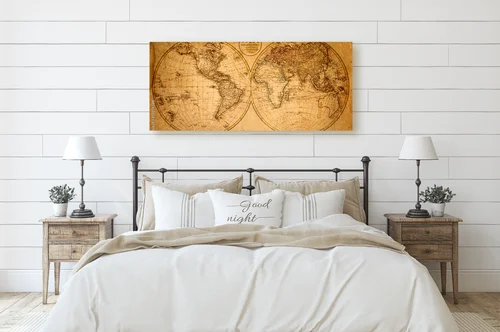 Zabytkowa mapa z 1799 roku w rustykalnych odcieniach