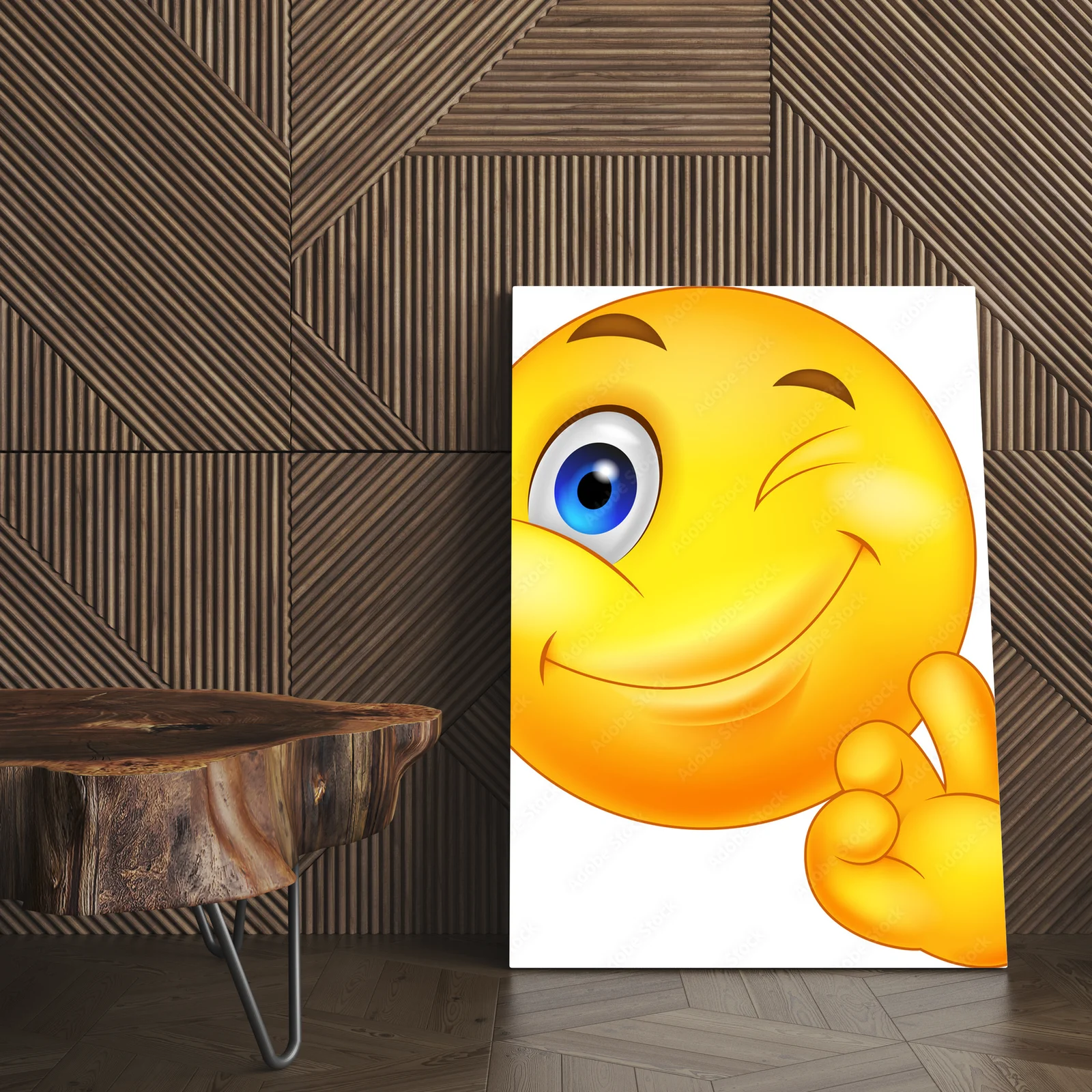 Radosna emotikona z gestem "OK" w pastelowych barwach