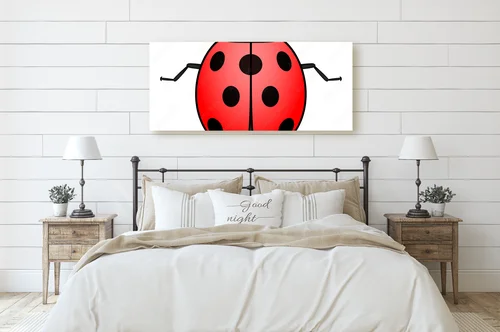 Karciana ilustracja z motywem biedronki