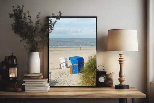 Spokojna plaża na Borkum w delikatnych odcieniach