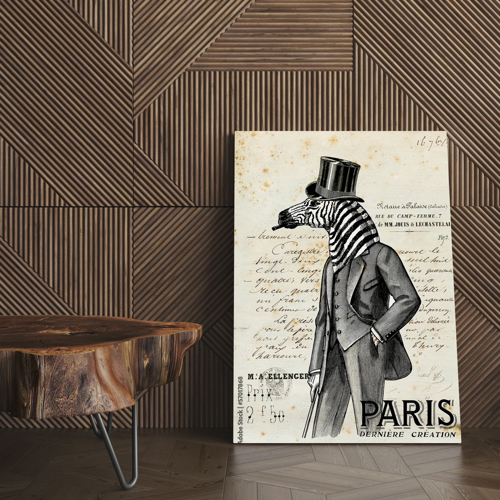 Zebra Man: Elegancja i Surrealizm w Czarnej Aranżacji