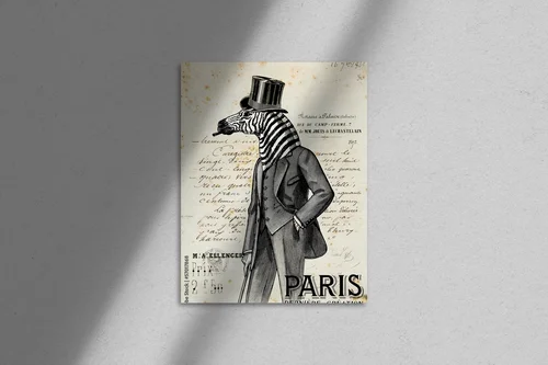 Zebra Man: Elegancja i Surrealizm w Czarnej Aranżacji