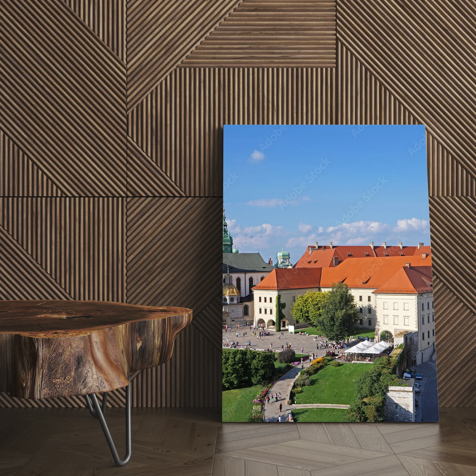 Krakowski zamek w niebieskich odcieniach