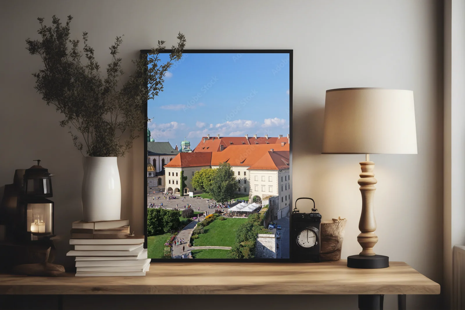 Krakowski zamek w niebieskich odcieniach