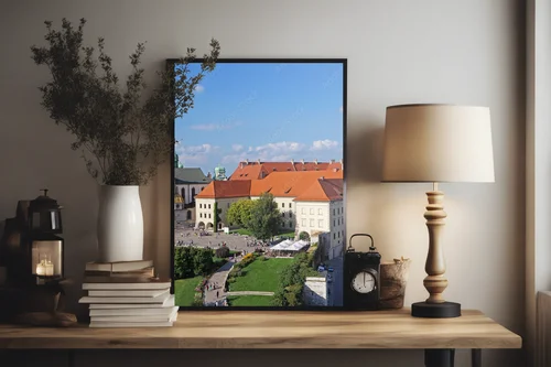 Krakowski zamek w niebieskich odcieniach