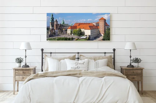 Krakowski zamek w niebieskich odcieniach