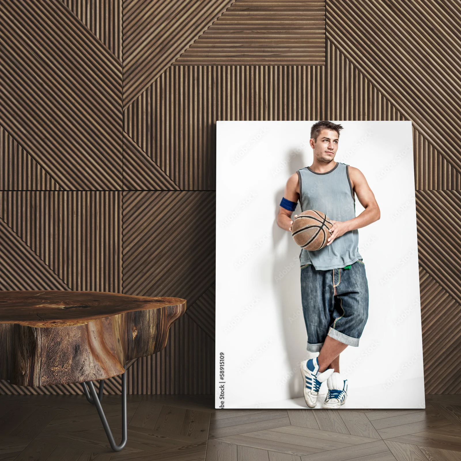 Dynamiczny portret młodego sportowca na ciemnym tle