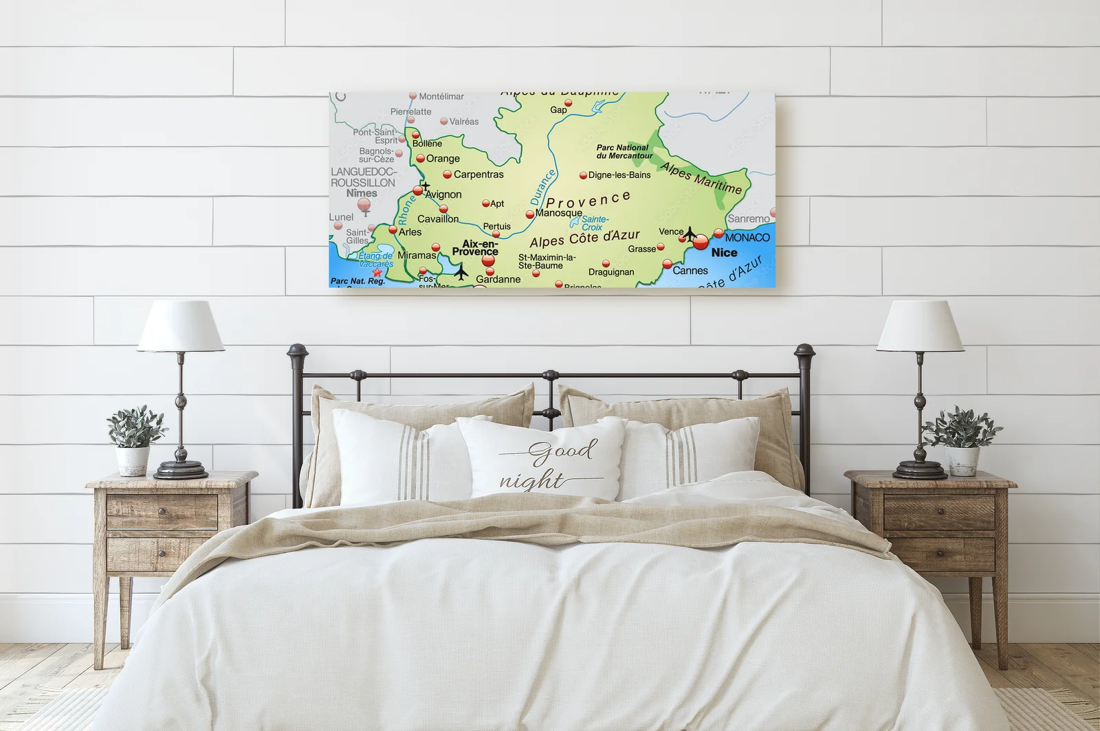 Pastelowa mapa Provence-Alpes-Côte-d-Azur